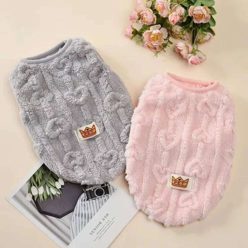 Cat Dog Soft Cozy Clothes Autumn Winter Warm Fleece Sweatshirt for Small Medium Dogs Puppy Kitten Jacket Coat Pet Teddy Sweater 25T1226
