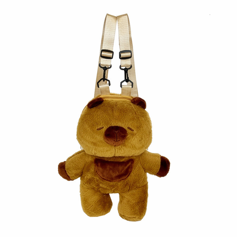 New Cute Girl Cartoon Gift Plush Bag Kapibala Student Doll jK Backpack