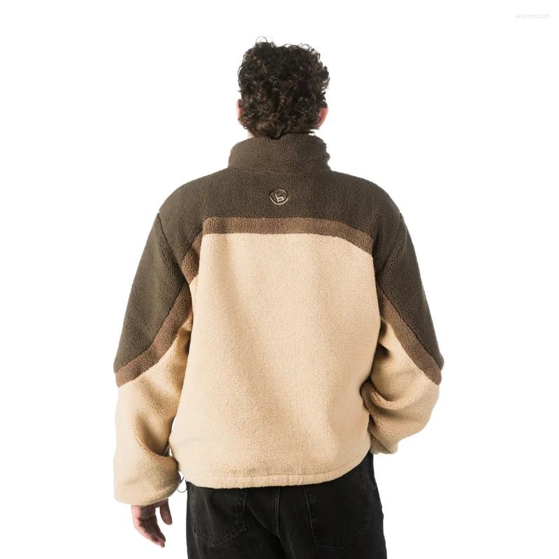 Men's Jackets Y2K Trendy Men Casual Reversible Jacket Winter Brown Fleece Vintage Graphic Embroidered Warm Shirt High Street Cardigan Coat For Me