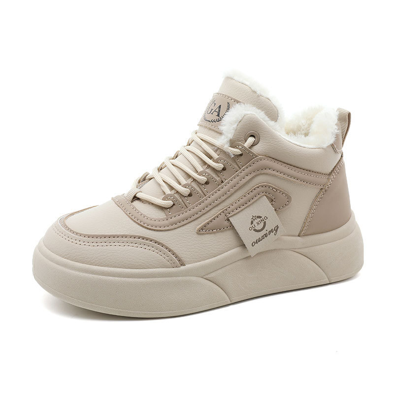 2025 designer fashion new autumn and winter warm cotton shoes women's sports shoes plush lining college style