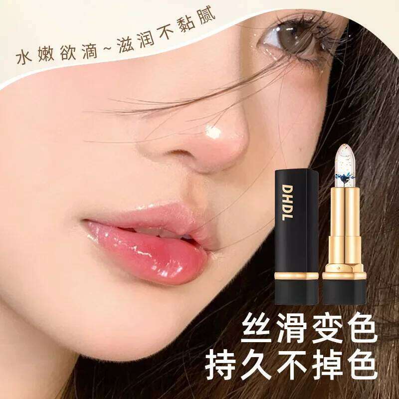 Color Changing Jelly Lipstick Moisturizing Lip Balm with Gold Foil Temperature Sensory Cosmetic Makeup 25H1226