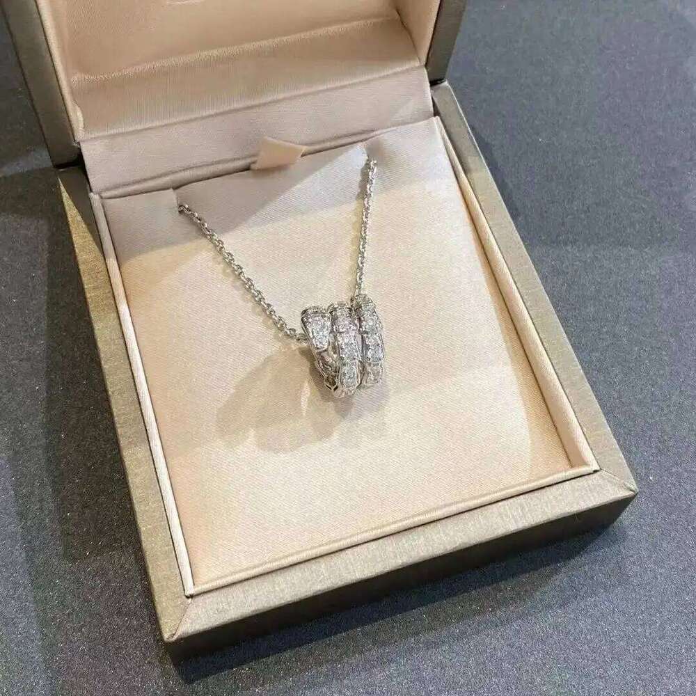 French Design S925 Diamond Set multi Circle Snake Necklace, OL Valentine's Day Wedding Gift 25N1226