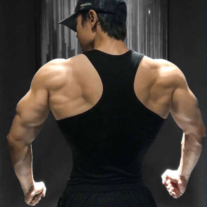 Ice Silk Large Size Men's Tank Top Summer Inner Wear Sleeveless Gym Crossbar Sports Tight Base Thin Style