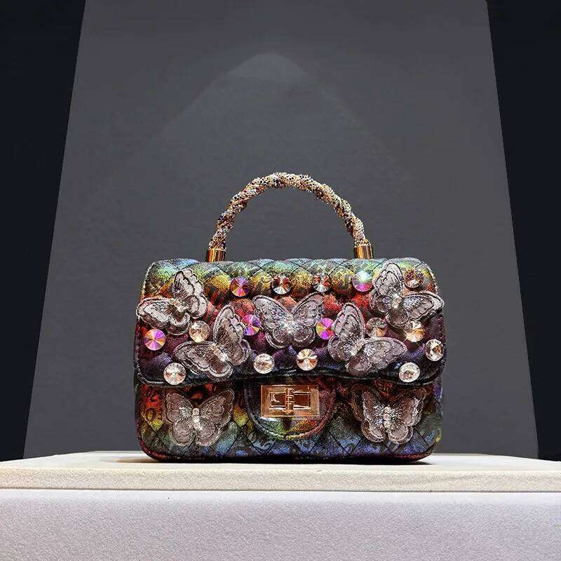 2025 Rhinestone Women Summer Fashion Shoulder Crossbody Bag Diamond Chain Quilted Handbag