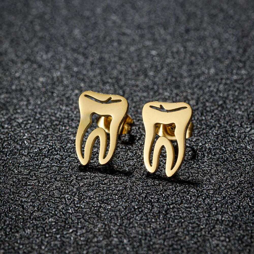 Punk Stainless Steel Dentist Tooth Stud For Women Doctor Nurse Tragus Piercing Earrings Jewelry Accessories Aretes 25H1226
