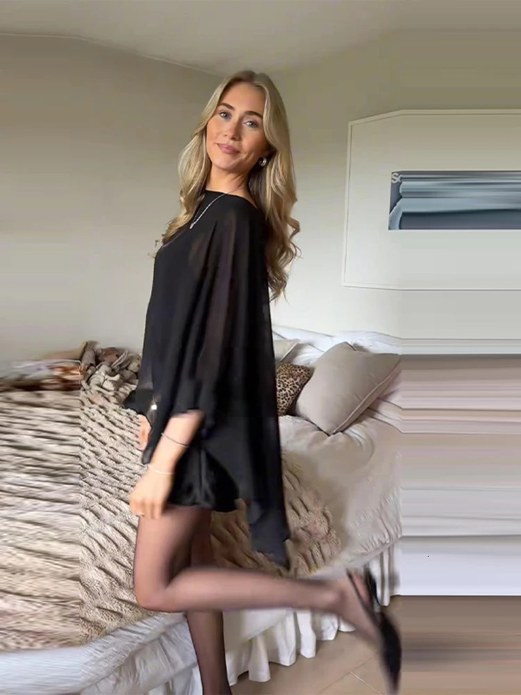 Women Sexy Black V-neck Short Sling Dress With Shawl Fashion Sleeveless High Waist Slim Solid Mini Dresses Lady Chic Party Robes 251225