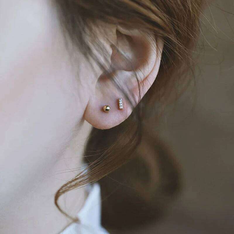 5 Pcs Pearl Crystal Small Stud Earrings Set for Women Girls Fashion Studs Ear Jewelry 25H1226