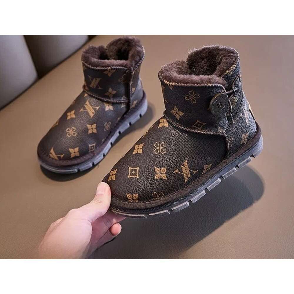 Parent-Child Style Snow Boots Unisex Winter New Fleece-Lined Thickened Loafers Cold-Proof Warm Cotton Shoes For Women