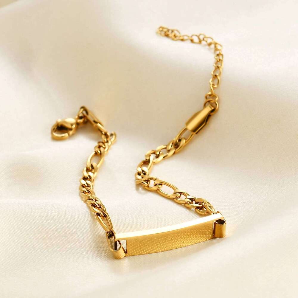 New Trendy Customizable Classic Stainless Steel Gold/Silver Color Adjustable Bracelet For Women Fashion Jewelry Gifts 25T1226