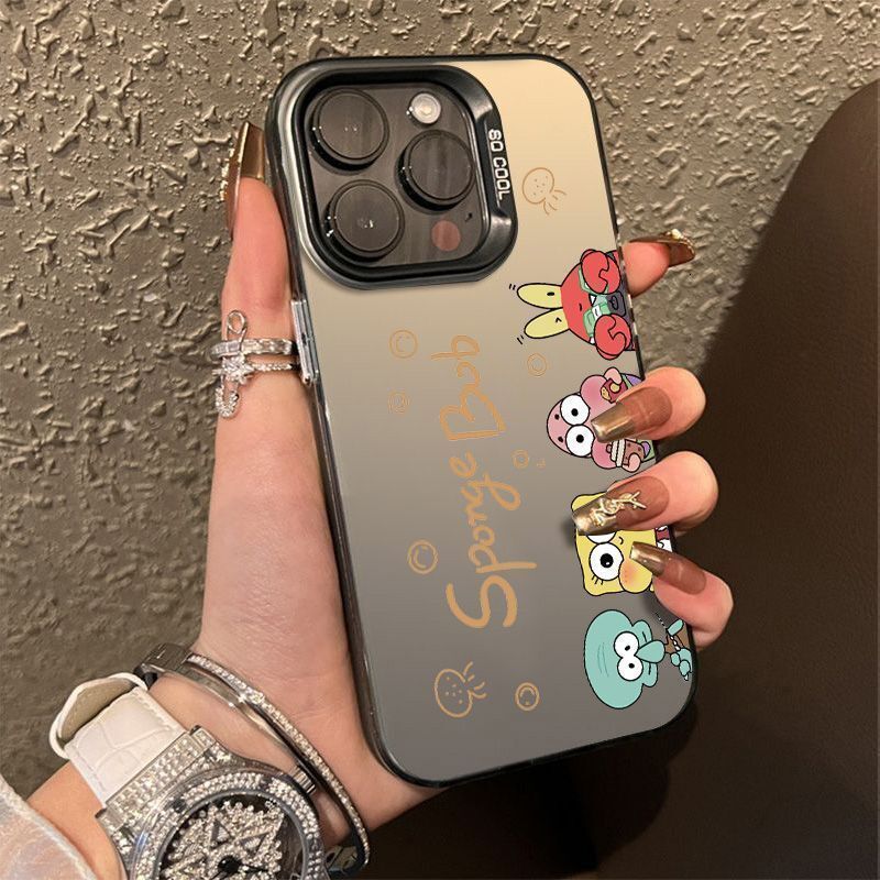 SpongeBob SquarePants Compatible with 16 Pro Max Apple Phone Case Iphone 15 Plus Shockproof 14 Creative 13 11