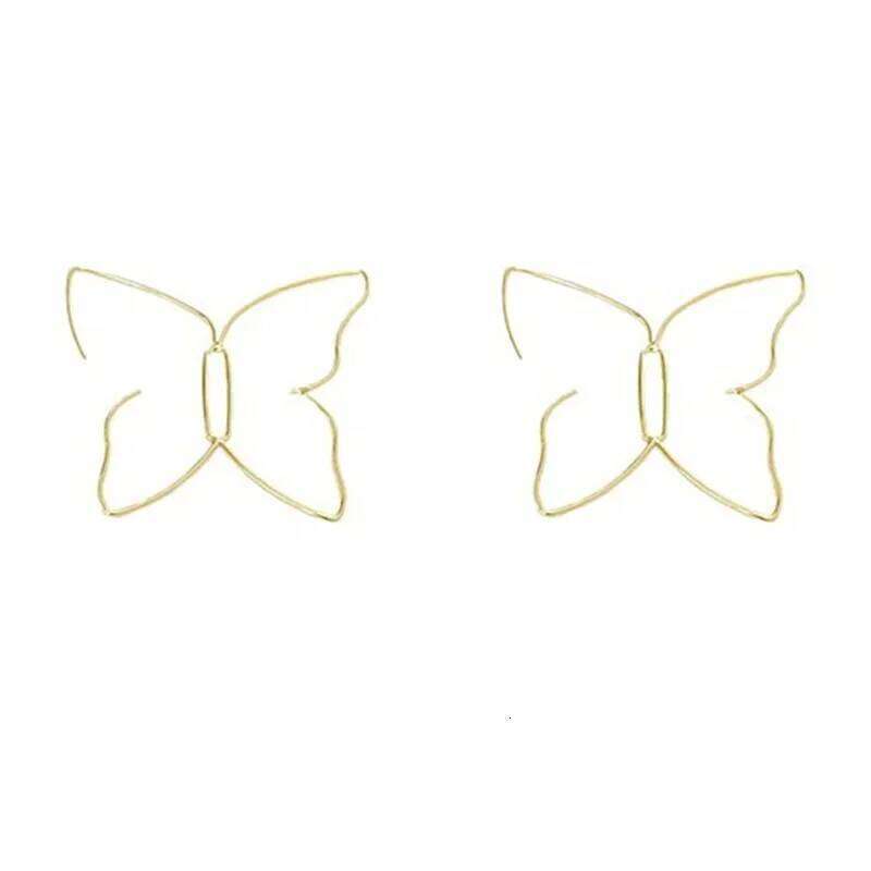 Personality Design Simple Geometric Hollow Butterfly Line Drop Dangle Earrings for Women Charm Exaggerate Stud Jewelry Accessory 25H1226