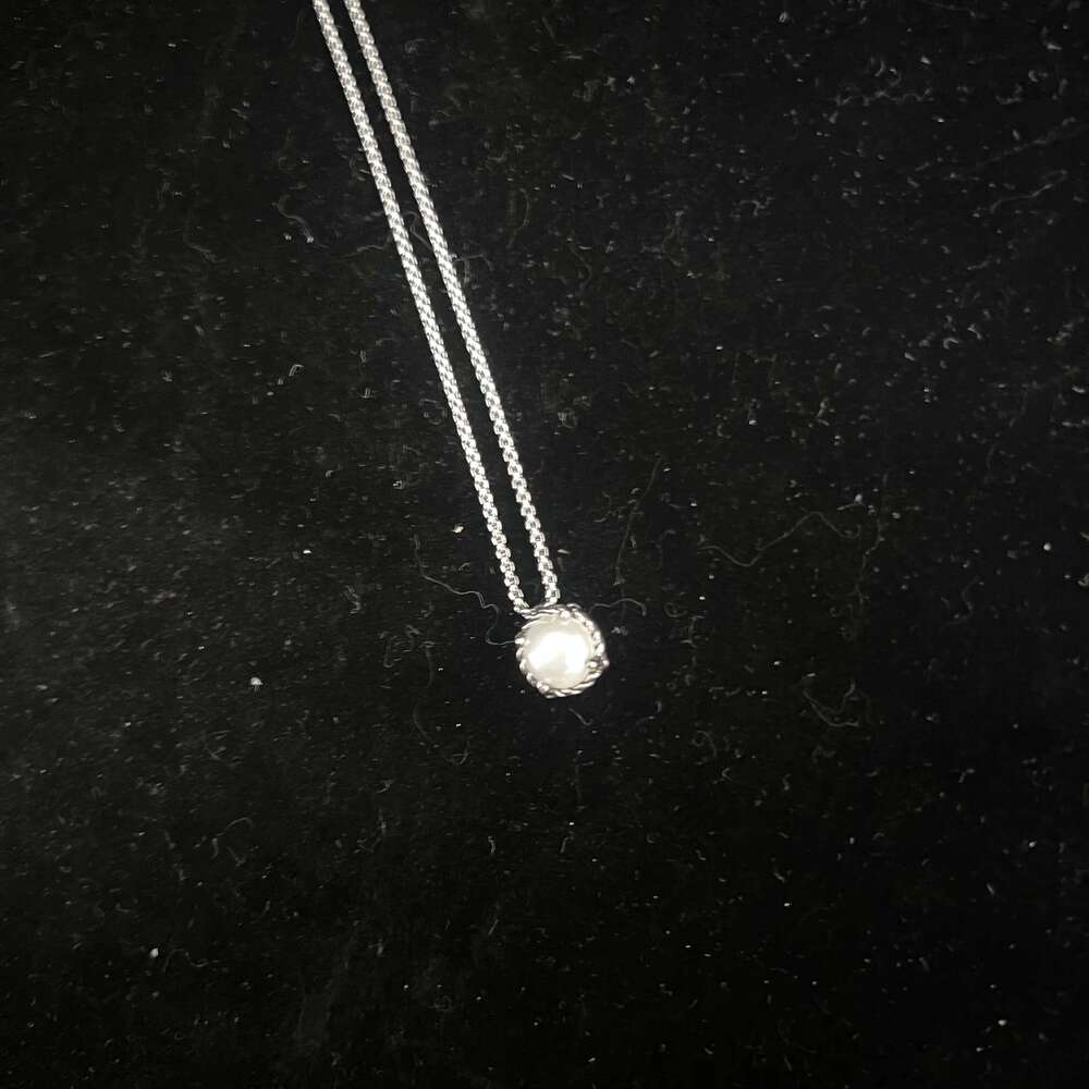 S925 Sterling Silver 2025 New 8mm Gemstone Necklace, Unisex, Fashionable, Trendy, Retro, Luxurious Jewelry Gift 25N1226