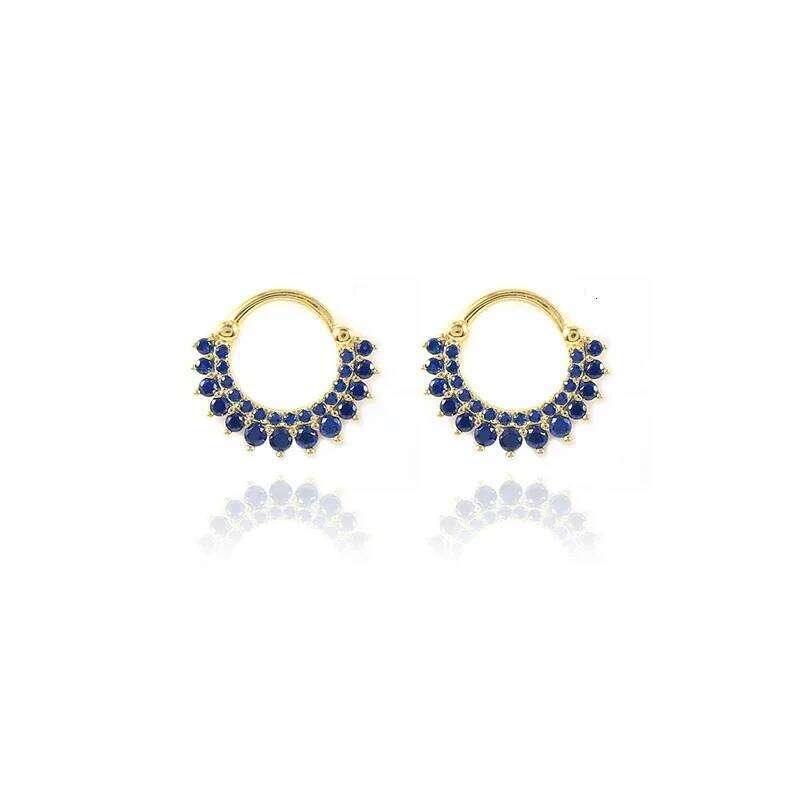 Huitan Dazzling Colorful Cubic Zirconia Hoop Earrings for Women New Modern Fashion Female Accessories Bling Rainbow Ear Jewelry