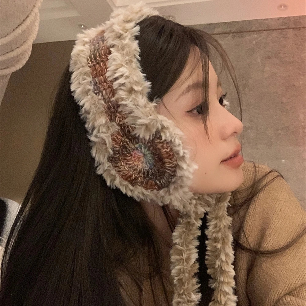 Fashion Winter Plush Earmuffs Womens Soft Stretch Knit Ear Headband Thickened Crochet Ear Warmer Hair Band Orejeras De Invierno 251225