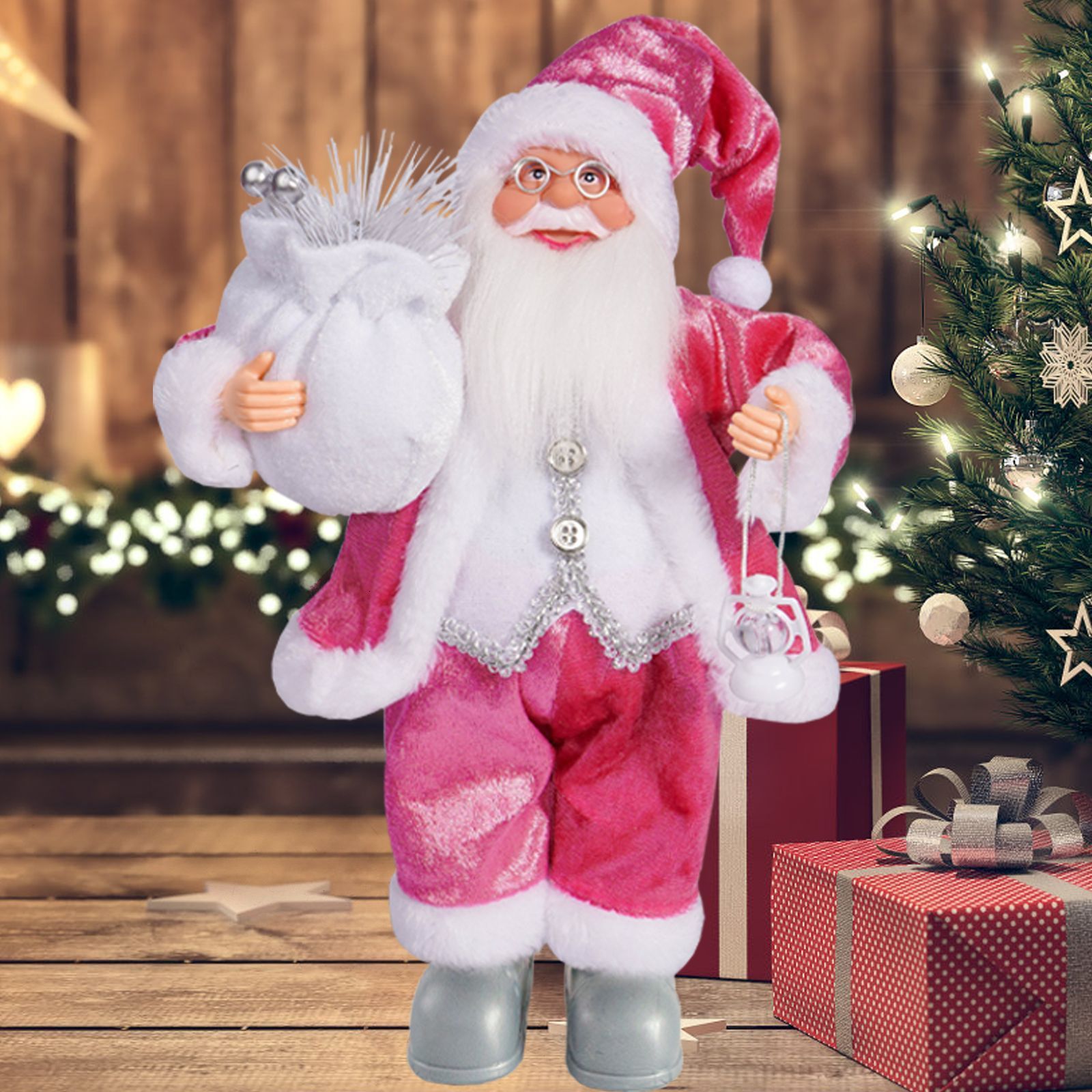 Christmas Tree Decoration Shining Santa Claus Home Decoration Christmas Holiday Series 48CM Standing Grandma Santa Claus 241030