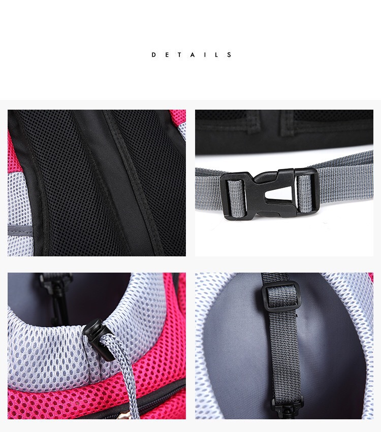 Portable Foldable Pet Carrier Backpack for Dogs Cats with Shoulder Strap Breathable Travel Chest Pack