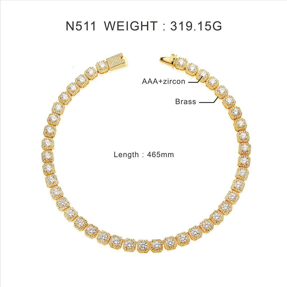 925 Sterling Silver Plated Crushed Bling Necklace Luxury American Style Cz Diamond Necklace Jewelry