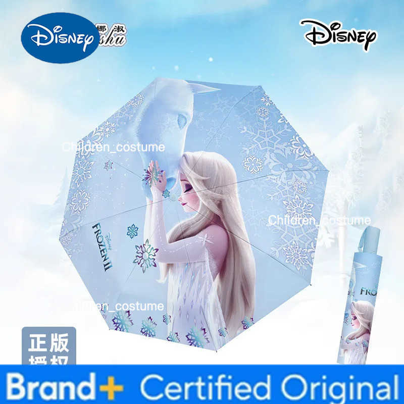 Disney Frozen II Elsa Stihch Automatic Umbrella Rain Shine Cartoon Umbrella UV Protection 8 Folding Portable Sunshade for gift H251226