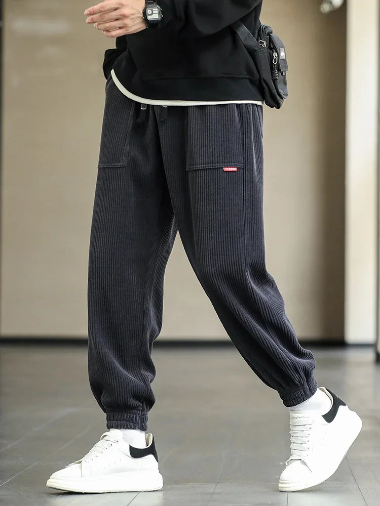 Autumn Winter Corduroy Sweatpants Men Baggy Joggers Fashion Streetwear Loose Casual Harem Pants Plus SIze 8XL 251226