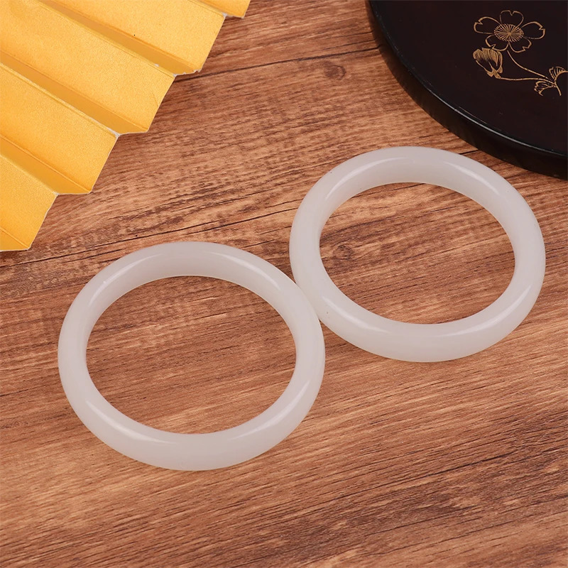 Natural White Chinese Jade Bracelet Bangle Jewellery Fashion Accessories Woman Lucky Amulet Gift 5862mm 251219