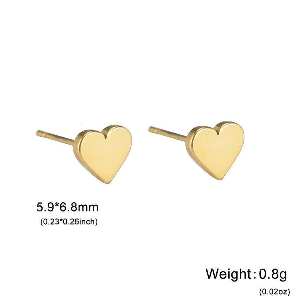 Cazador Kpop Mini Heart Stud for Women Girls Stainless Steel Trendy Earrings Gold Color Jewelry Wedding Birthday Gift 25H1226