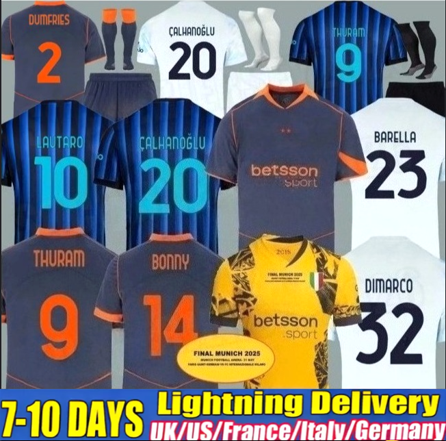 25 26 BASTONI DIMARCO soccer jersey CALHANOGLU Inter 2025 2026 BARELLA INTERS THURAM PAVARD LAUTARO ANNIVERSARY FRATTESI Special shirt Men kit Kids