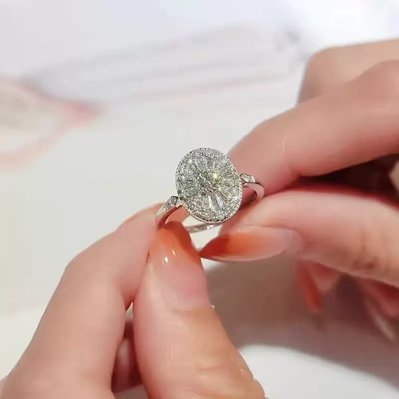 Tianyu Gems 45mm Round and Trapezoid Cut Moissanite 10k14k 18k Yellow Gold Antique Style Jewelry Rings for Women Engagement