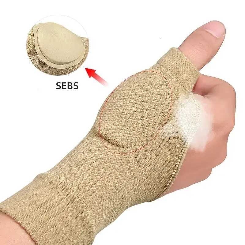 1Pair Breathable Wrist Thumb Compression Arthritis Gloves Wrist Support Brace with Gel Thumb Injury Pads for Pain Relief M251226