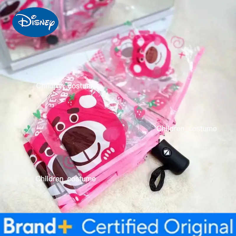 Disney Lotso Creative Simple Cartoon Fully Automatic Umbrella Gift Sweet Cute Anime Character Kawaii Folding Umbrella Wholesale H251226