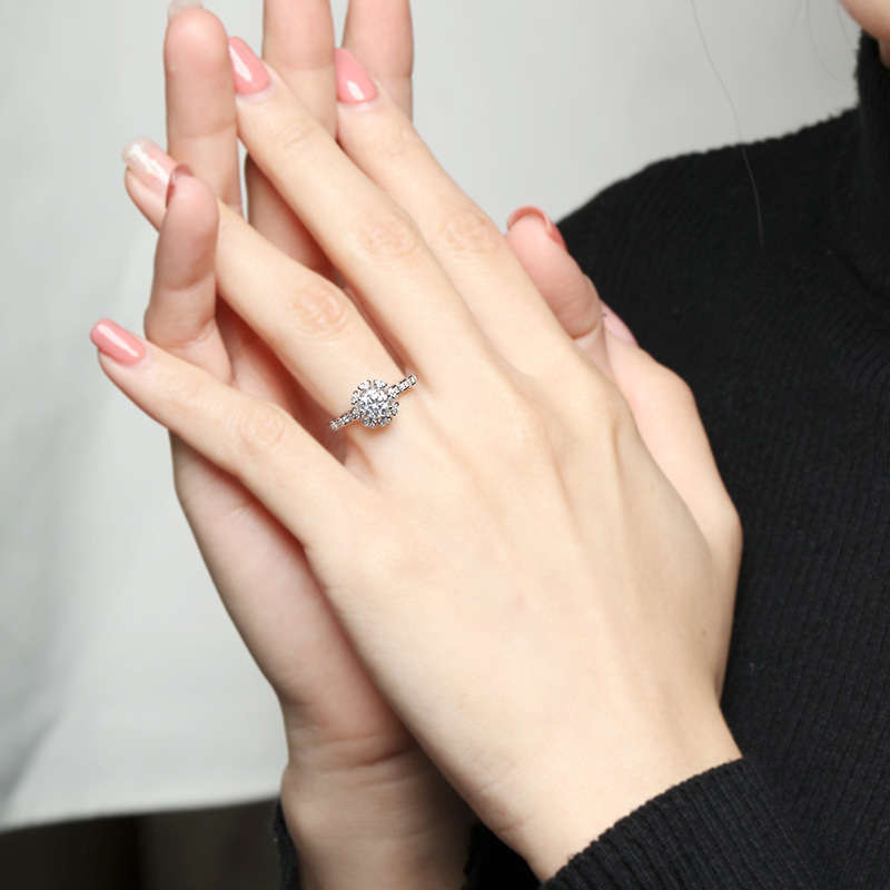 2026 Choucong 1CT Wedding Rings Luxury Jewelry 925 Sterling Silver Round Cut 5A Zircon CZ Diamond Elegant Party Women Engagement Flower Band Ring Love