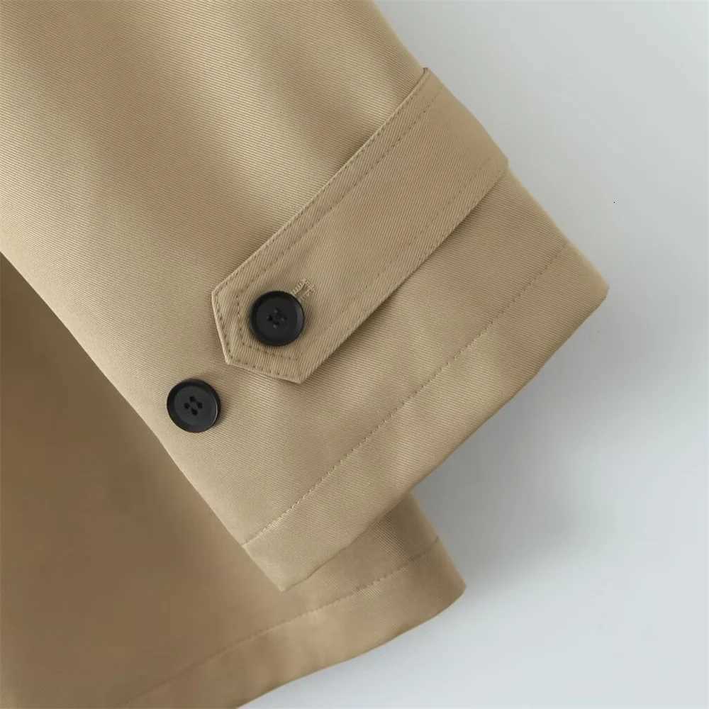 Autumn New Product Womens Wear Simple and Fashionable Long Sleeve Double breasted Belt Windbreaker CoatT251226