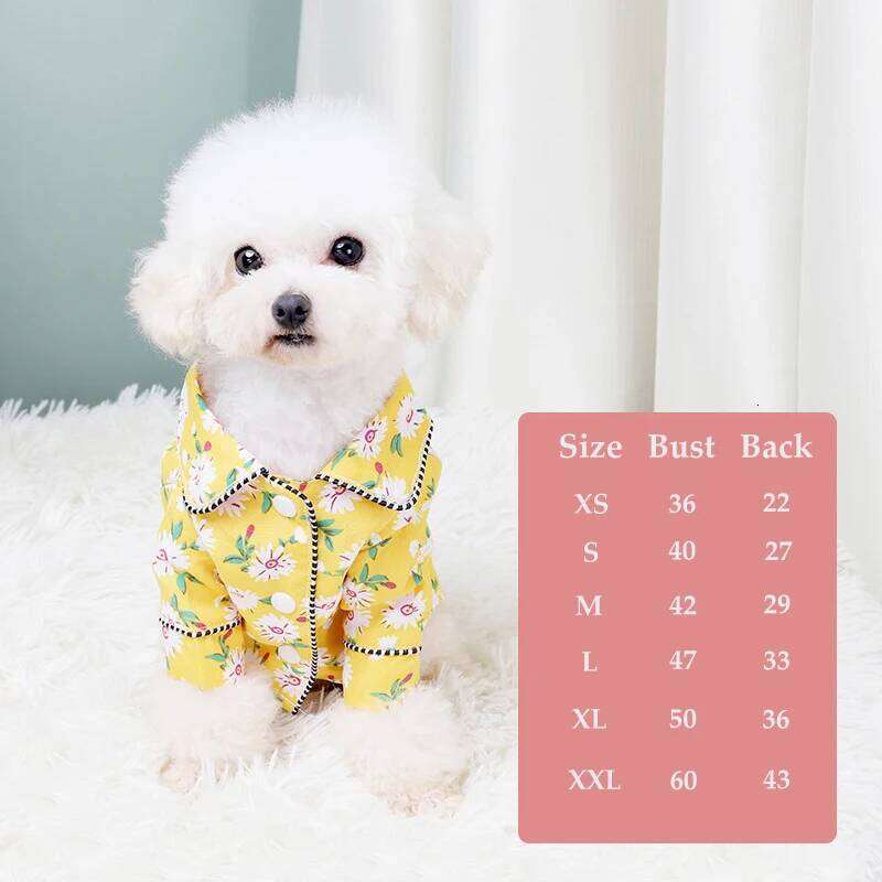 Black Dog Pajamas Autumn Winter Puppy Shirt Sleepwear Floral Jumpsuit Elegant Kitten Pet Clothing for Chihuahua Yorkshire 25T1226