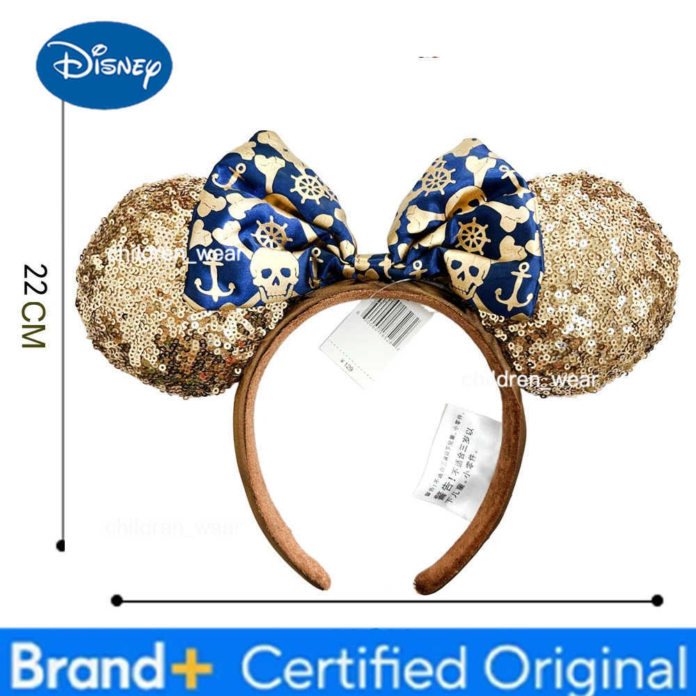 Disney Mickey Mouse Ear Headbands Gold Skull Bow Hairbands Hair Accessories Party Halloween Decoration Cosplay Costume for Women Girls H251226