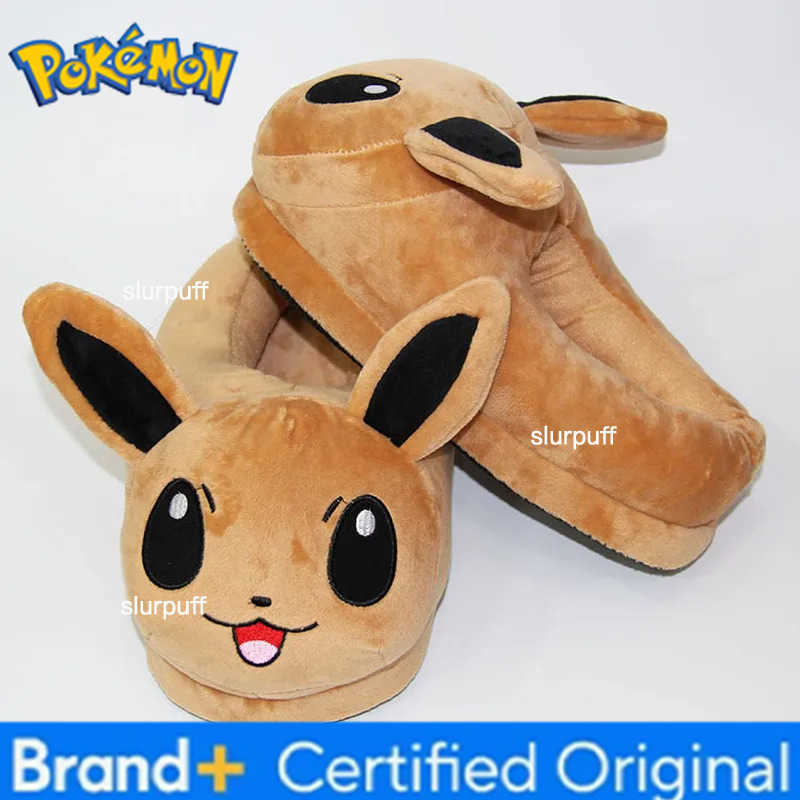 Pokemon New Winter Anime Pikachu Eevee Umbreon Simpson Kawaii Plush Soft Toys Adult Children Warm Slippers Home Indoor Shoes W251226