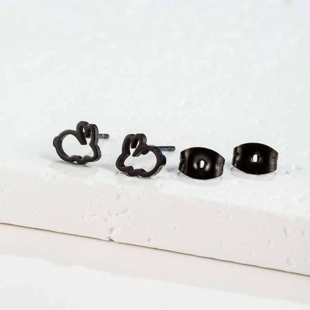Hollow Stainless Steel Rabbit Bunny Earring For Girl Ear Fashion Jewelry Cute Animal Party Anniversary Stud Earrings 25H1226