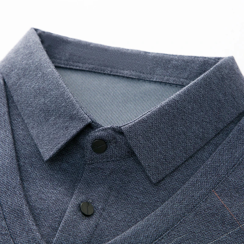 High Quality Mens Polo Shirt Lapel Two Piece Long Sleeve T-Shirt Autumn Solid Color Simple Business Casual Menswear 251222