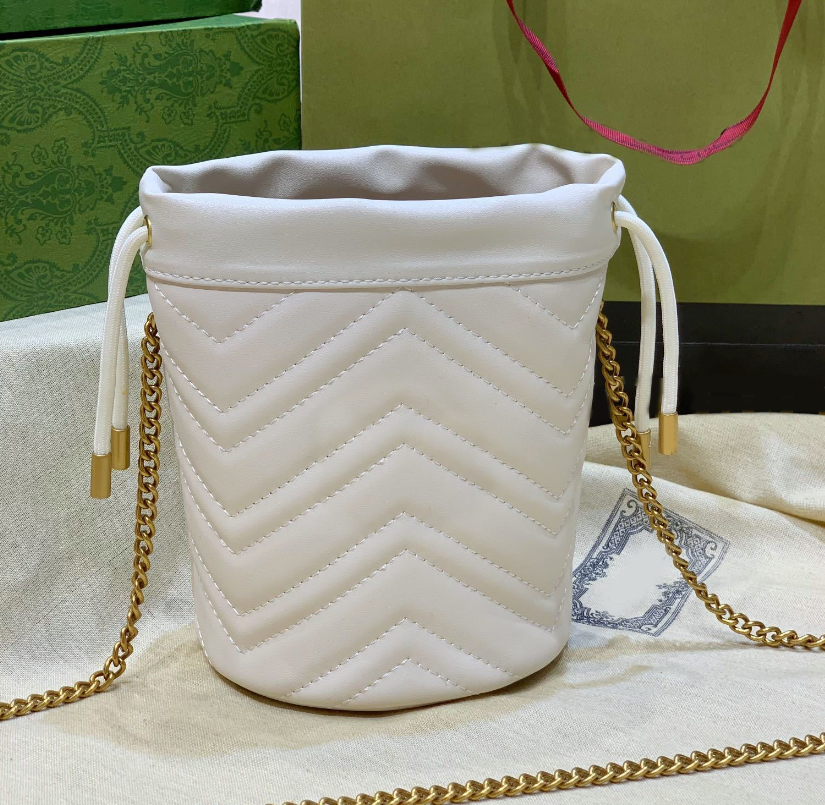 10A TOP luxury brand Designer bags Marmont bag Mini bucket bag genuine leather shoulder bag lady crossbody bag 575163