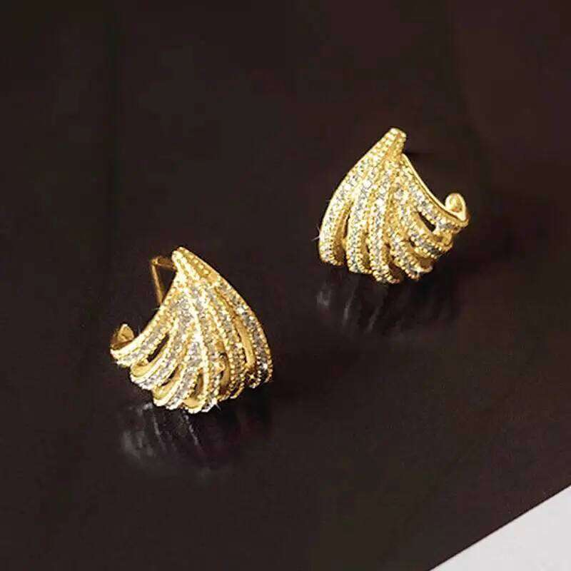 Huitan Elegant Claw Design Lady Stud Earrings for Wedding Party Charming Silver Color/Gold Color Accessories Trendy Chic Jewelry