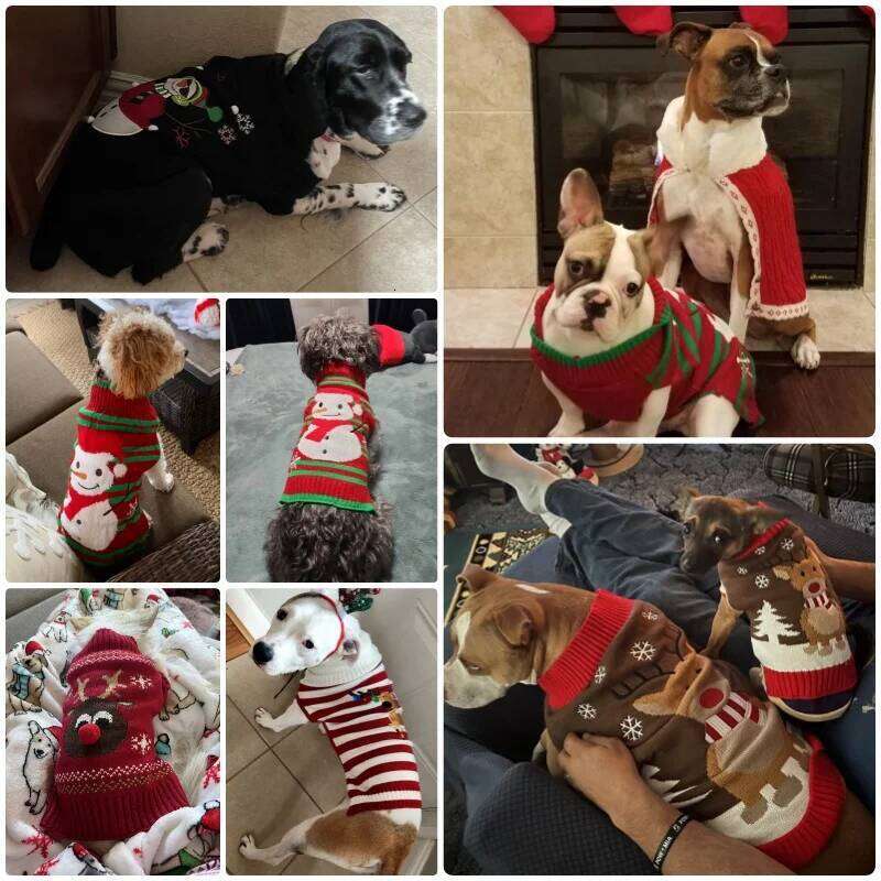 Winter Sweaters for Small Medium Dogs Christmas Dog Clothes Cute Print Puppy Turtleneck Soft Warm Cat Sweater Pet Supplies 25T1226