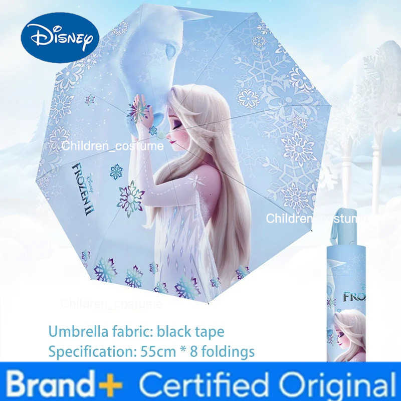 Disney Frozen II Elsa Stihch Automatic Umbrella Rain Shine Cartoon Umbrella UV Protection 8 Folding Portable Sunshade for gift H251226