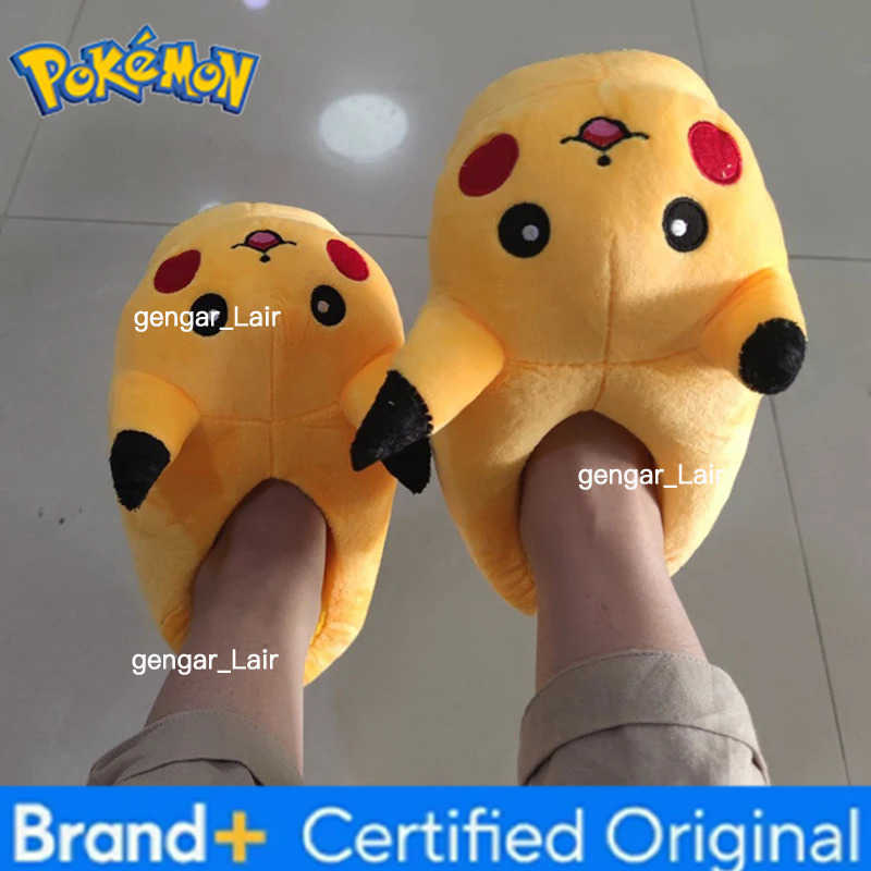 Pokemon New Pikachu Cartoon Cute Autumn/Winter Home Warm Soft Cotton Slippers Indoor Plush Cotton Shoes Girl Gift W251226