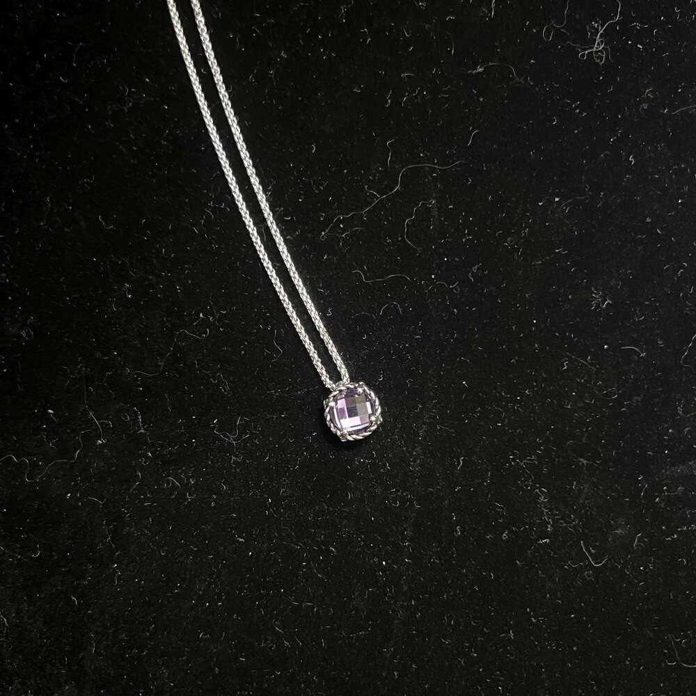 S925 Sterling Silver 2025 New 8mm Gemstone Necklace, Unisex, Fashionable, Trendy, Retro, Luxurious Jewelry Gift 25N1226