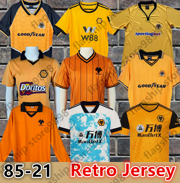 1997 98 WoLvErHaMpToNS Wolves Retro soccer jerseys 1996 1998 Ince R.KEANE IRWIN Lescott 1982 1987 18 19 20 21 Diogo Jota Wolves home classic vintage football men shirts