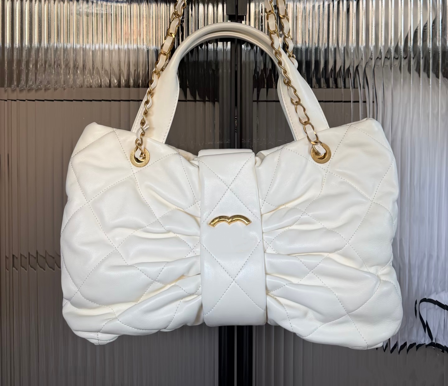 Sac Luxury handbag Black White Womens designer Tote bag Bow Leather shoulder bag Lady chain underarm bag clucth crossbody travel shopping bag city weekend makeup bag