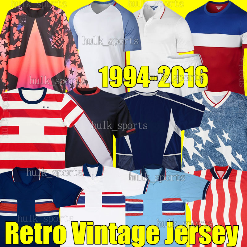 1994 1995 USAs LALAS Retro Soccer Jerseys United States HARKES RAMOS WEGERLE BALBOA Reyna 94 95 2002 10 14 16 Classic Vintage Jersey Men Kids Kits sets football shirts
