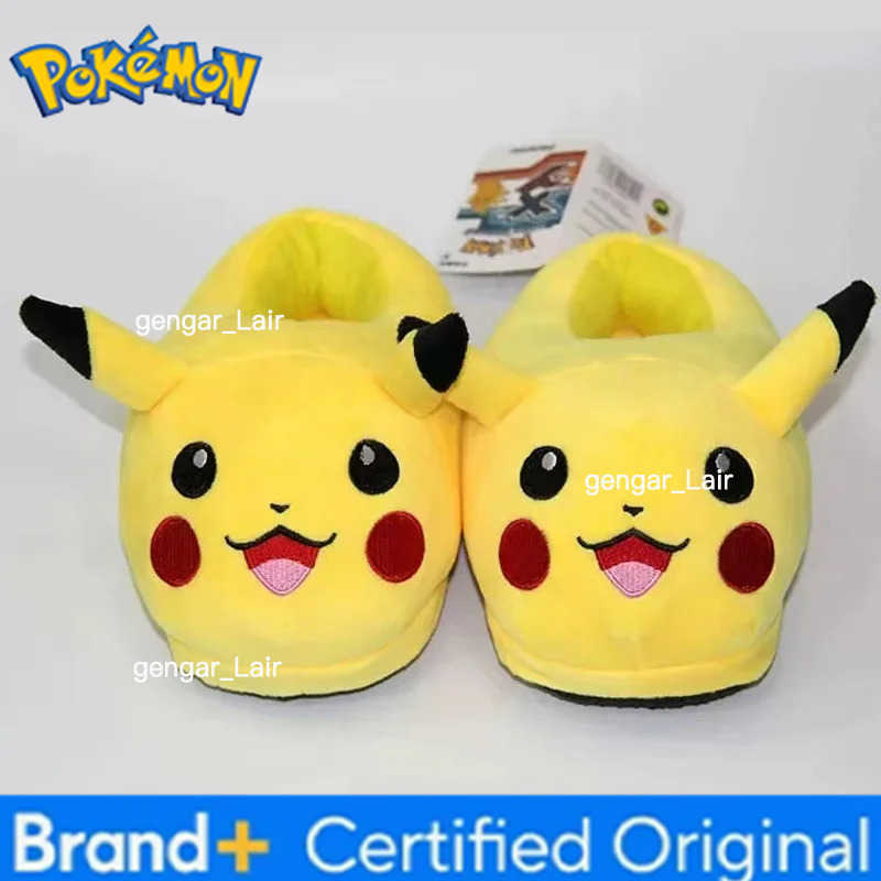 Pokemon Anime Winter Slipper Cute Pikachu Soft Warm Unisex Cosplay Shoes No Slip Comfortable Home Indoor Slippers Christmas Gift W251226