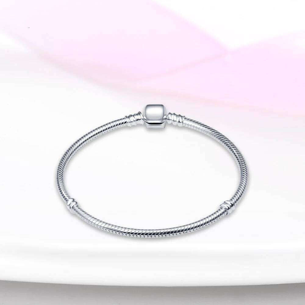 925 Sterling Silver Bracelets 17-21CM Original Cylindric Head Bracelet Fit DIY Charms Beads Fashion Women Jewelry 25T1226