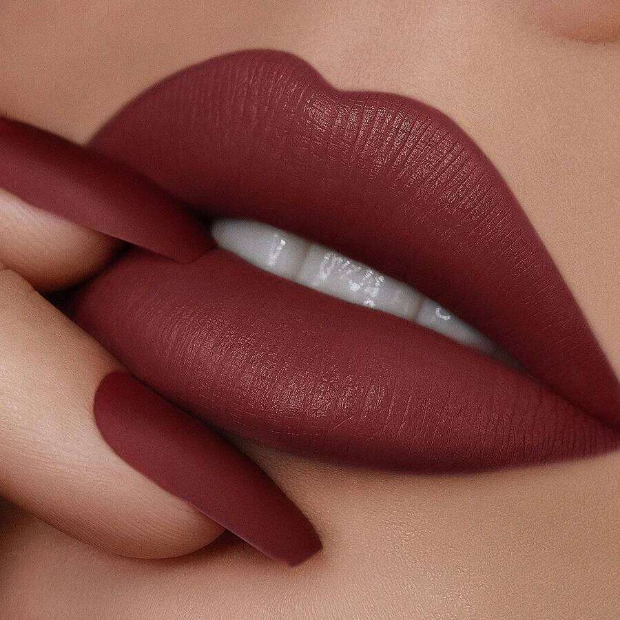 1PC Professional Lipstick Waterproof Lips Makeup Long Lasting Pigment Nude Brown Red Lipsticks Velvet Matte Lip Tint Cosmetics 25H1226