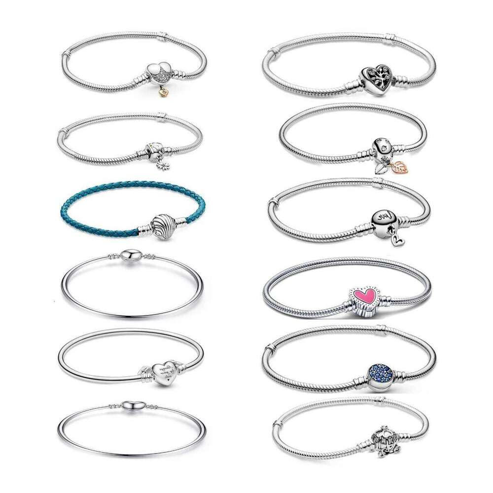 New Original 925 Silver Moments Bracelets Family Tree Crystal Ball Love Heart Clasp Bead Charm Bracelet For Women DIY Jewelry 25T1226