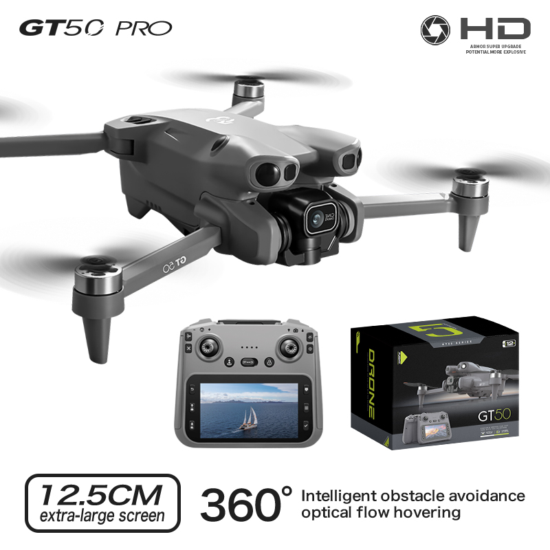 GT50 Pro HD flagship drone, equipped with a 4.3-inch screen remote control -1080P high-definition dual cameras and brushless motor, suitable for both 